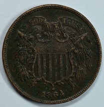 1864 Shield 2 cent circulated coin XF details See item description - $60.00