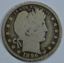 1896 P Barber circulated silver quarter - £10.99 GBP