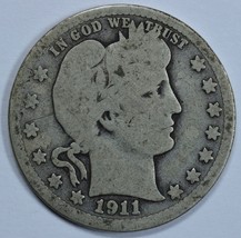 1911 P Barber circulated silver quarter - £7.87 GBP