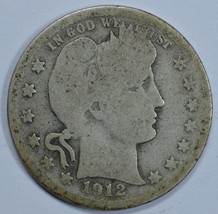 1912 S Barber circulated silver quarter - £11.06 GBP