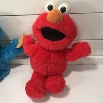 TYCO Sesame Street Tickle Me Elmo &amp; Hasbro Cookie Monster Talking Plush Vtg - £23.36 GBP