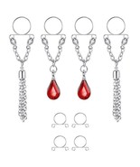 Sexy 2 Pairs Non-Piercing Nipple rings for Women adjustable dangling Jew... - £18.35 GBP