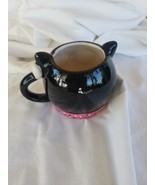 Black Cat with Pink Glasses Green Eyes Feline Kitty Coffee Tea Tuxedo Mu... - £12.65 GBP