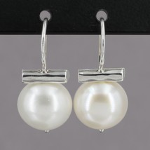 HTF Retired Silpada BRIGHT SIDE Sterling Silver Button Pearl Drop Earrings W2958 - $49.99