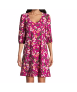 Pioneer Woman V-Neck Puff Sleeve Dress in Reflecting Floral Fuchsia, siz... - $8.00