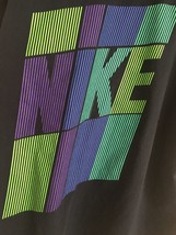 Vintage Black 1990&#39;s NIKE T Shirt Colors Purple Teal Green No Tags Rare - £52.11 GBP