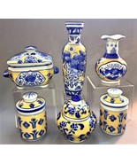 Chinese Meiping Style Ground Yellow Cobalt Blue Hand Painted Porcelain S... - £78.69 GBP