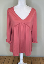 ninexis NWT women’s long sleeve ruffle shirt size M Pink H12 - £8.53 GBP