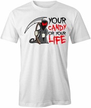 CANDY OR LIFE TShirt Tee Short-Sleeved Cotton CLOTHING HALLOWEEN S1WCA210 - $22.99+