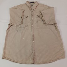 Columbia Shirt Men's XL Brown Check Cotton Short Sleeve Super Bonehead FM7272 image 14