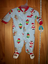 Carter Baby Clothes Santa Newborn Playsuit Blue First Christmas Holiday Sleeper - $12.34