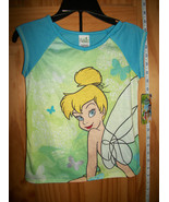 Disney Fairies Girl Clothes 6/6X Small Tinkerbell Sleepwear Tink Top &amp; S... - $22.07 CAD