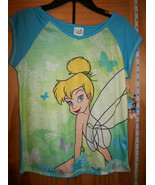 Disney Fairies Girl Clothes 10/12 Large Tinkerbell Sleepwear Blue Tink S... - $22.07 CAD