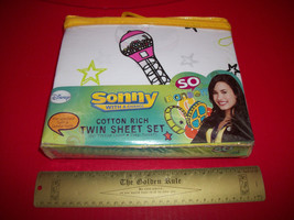 Disney Home Linen Set Sonny With A Chance Cotton Bed Sheets Twin Pillowcase New - $18.99