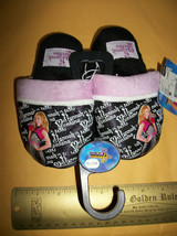 Disney Girl Clothes 7-8 XS Hannah Montana Slippers Black X-Small Foot Wear Shoes - £7.32 GBP