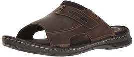 Rockport Men&#39;s Darwyn 2 Slide Sandal Brown Leather WIDE H80304 - $36.31