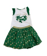 St. Patrick&#39;s Day Girls Green Clover Top &amp; Tulle Skirt Sz 6/7 - $16.16 CAD