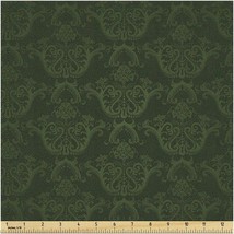 Renaissance Swirls Hunter Green Fabric - Victorian Damask R - $87.11