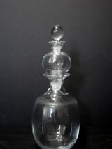 10 Inch Tall Double Decanter Glass Sculpture Barware Handcrafted Clear Round  - £23.97 GBP