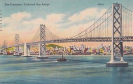  San Francisco Oakland Bay Bridge California CA 1947 Junction City Postcard E13 - $3.99