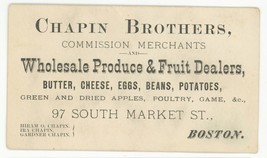 Chapin Boston produce fruit business trade card antique vintage Victorian - $14.00