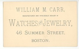 Carr Boston watches jewerly antique vintage business trade card Victorian - £10.94 GBP