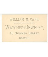 Carr Boston watches jewerly antique vintage business trade card Victorian - £10.93 GBP