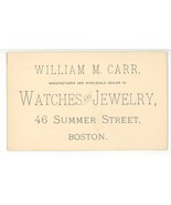Carr Boston watches jewerly antique vintage business trade card Victorian - $265.99 MXN