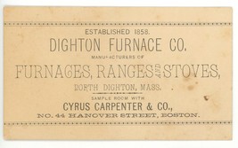 Dighton Furnace Carpenter stoves antique vintage business trade card Vic... - £10.98 GBP