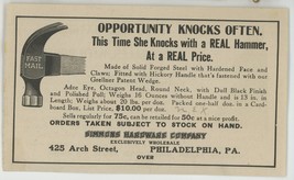 Simmons Hardware Phile PA Fast Mail hammer hatchet vintage advertising flyer - £11.19 GBP