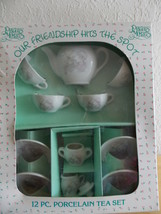 1985 Precious Moments “Our Friendship Hits The Spot” 12pc. Porcelain Tea Set  - £27.52 GBP