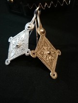 Ancient Silver Earrings, Old Ethnic Silver Earrings, Antique Tribal Earrings, Bo - £79.03 GBP