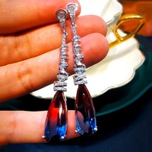 GODKI  Water Drop Long Dangle Earrings For Women Wedding Cubic Zircon Crystal CZ - £23.08 GBP