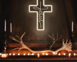 Cross Neon Signs 28x40cm, Jesus Neon Signs LED Wall Decor for Bedroom Li... - £37.17 GBP