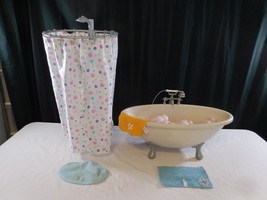 American Girl Doll Bubble Bathtub and Shower Set + Bubbles Towel - £41.86 GBP