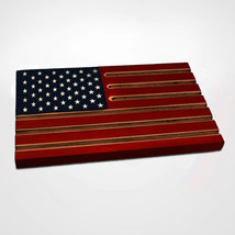 Usa Flag Challenge Coin Wood Desk Display Stand Rack - £78.89 GBP