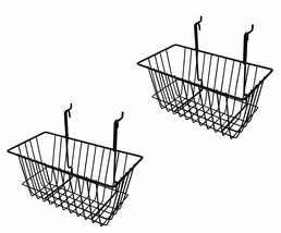 Only Hangers Small Wire Storage Baskets for Gridwall, Slatwall and Pegboard - Bl - £22.42 GBP