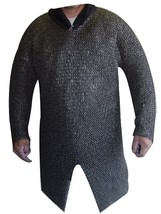 Round Riveted Chain mail shirt 9mm Large Size Full sleeve Hauberk ARMOR HALLOWEN - £219.80 GBP