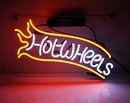 Handmade &#39;Hot wheels&#39; Play Room Decor Banner Neon Light Sign 14&quot;x9&quot; - £55.02 GBP