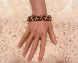 New Exquisite Ladies&#39;  Charming  Wood Beads Stretch Rhinestones  Bracelet  - £3.89 GBP