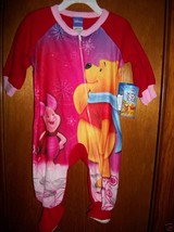 Disney Baby Clothes 12M Winnie The Pooh Footy Pajamas PJ Infant Footed Sleepwear - £11.38 GBP