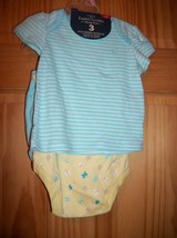 Faded Glory Baby Clothes 0M-3M Newborn Shorts Outfit Shirt Butterfly Bod... - $14.24