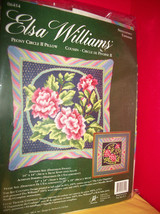 Craft Gift Elsa Williams Kit Needlepoint Peony Circle II Pillow Set Need... - £37.25 GBP
