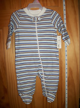Faded Glory Baby Clothes 0M-3M Newborn Playsuit Blue Striped Creeper Bodysuit - £9.69 GBP