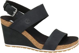 Timberland Women&#39;s Capri Sunset 2 Strap Sandal Jet Black A1MSY All Sizes - £106.66 GBP