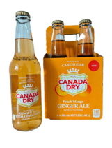 12 Bottles of Canada Dry Peach Mango Ginger Ale Soft Drink, 355ml Each B... - $57.09