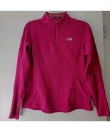 North Face Pink  Fleece Jacket Womens M Polartec Pullover 1/4 Zip Shirt EUC - $12.95