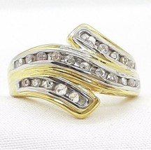 Natural .50ctw H-SI Diamond 14K Gold 925 Sterling Silver Cocktail Ring Size 7 - £131.20 GBP