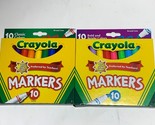 Crayola Marker Set, Bundle of (2) 10-Pack - 1 Classic &amp; 1 Bold and Brigh... - £8.68 GBP