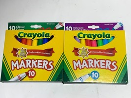 Crayola Marker Set, Bundle of (2) 10-Pack - 1 Classic &amp; 1 Bold and Brigh... - £8.59 GBP